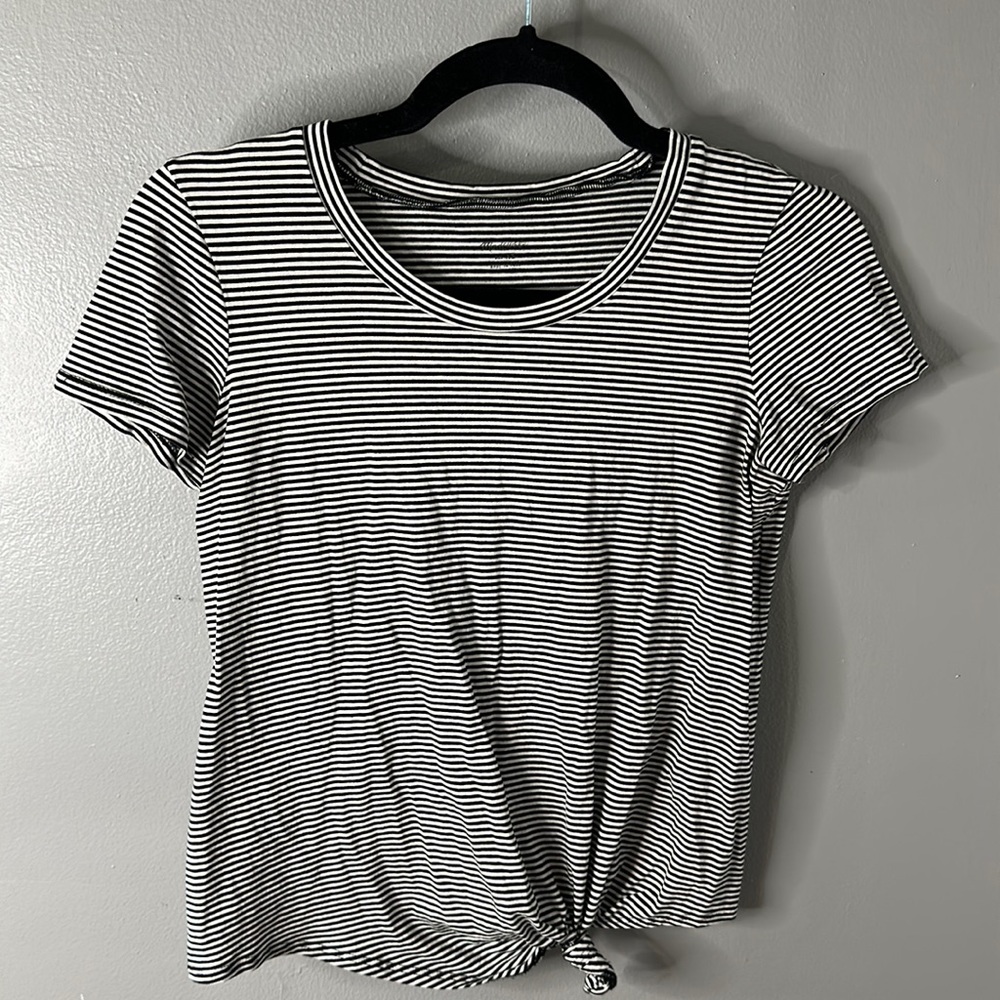 Madewell striped side tie shirt
